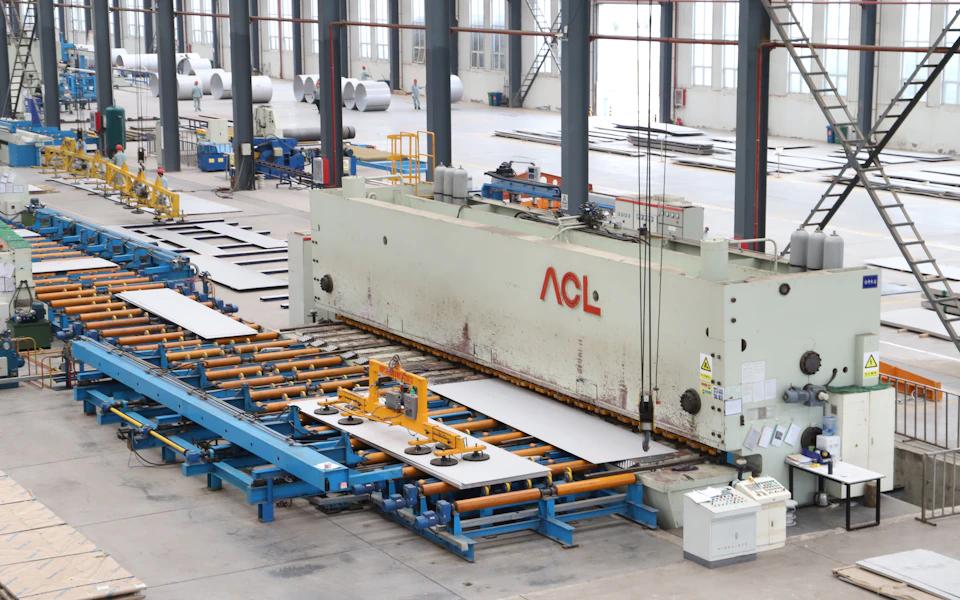 Industrial production machinery on a factory floor